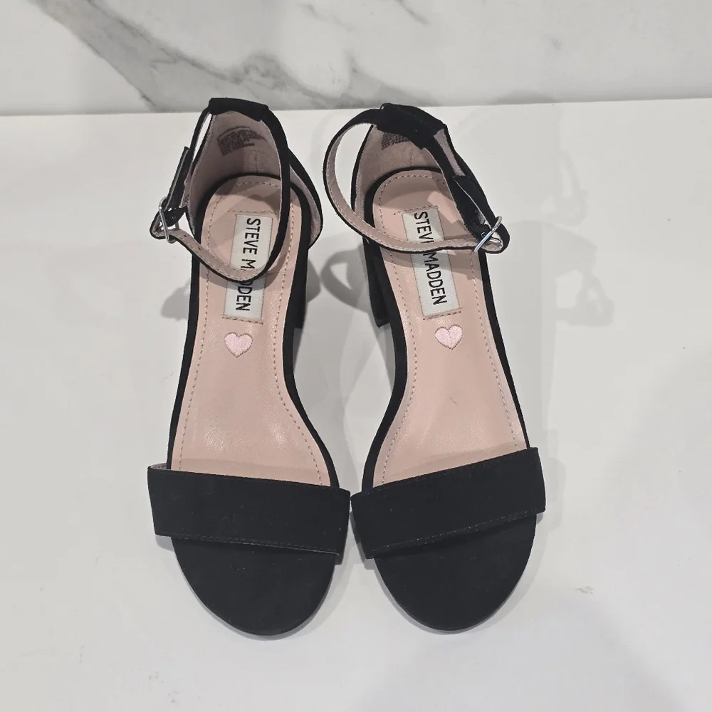 Steve Madden | Joarrson Black Girl's open toe Heels Size 1